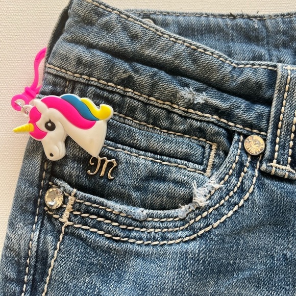 Y2K Miss Me Jean Women Blue Signature Boot Pockets Embellished Bling Size 28x31🔥 - Picture 9 of 16